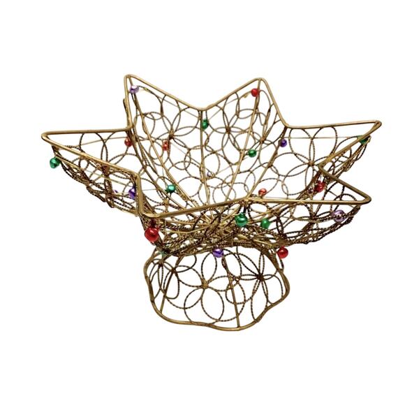 Star Shaped Christmas Wire Basket - Picture 1 of 4